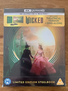 Wicked Limited Edition 4K UHD Bluray Steelbook - UK Version - Brand New & Sealed - Picture 1 of 2