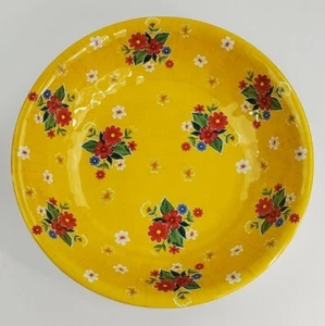 Certified International Plastic serving bowl "Nancy Green" floral 13.75" yellow - Picture 1 of 7