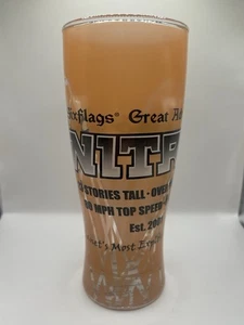 Six Flags Great Adventure Nitro Achterbahn zweifarbig Souvenir Glas 2001 - Bild 1 von 5