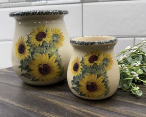 Home & Garden Party Ltd Sonnenblumen mit Bienen Steinzeug Keramik Utensilien Halter Glas - Bild 1 von 12