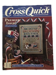 Cross Quick Premier Issue Patriotic Cover Cross Stitch Patterns Aug/Sept 1988 - Picture 1 of 2