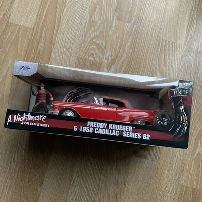 Jada Toys- Freddy Krueger - Nightmare on Elm Street 1958- Cadillac 1:24 Diecast - Image 1 of 4