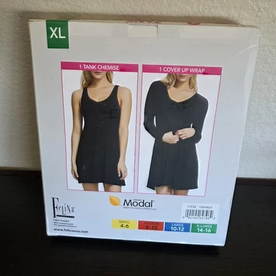 Nuevo FELINA Modal Tank Chemise Tank & Wrap Set Negro XL 2 Piezas Nuevo con Caja Foto 1 de 2