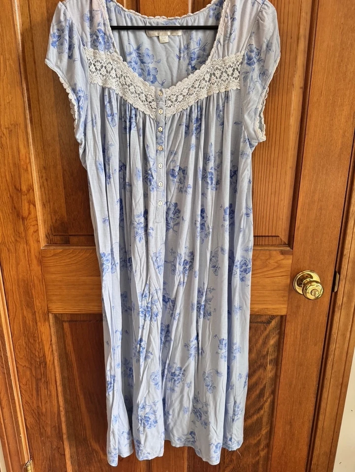 Eileen West Miss Elaine Conjunto de 2 vestidos de noche ropa de salón cottage chic suave floral Foto 1 de 4