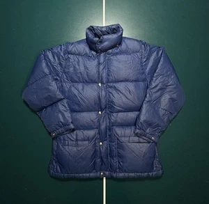 Vintage 70s The North Face Brown Label Quilted Down Puffer Jacket XS/Small Blue - Picture 1 of 11