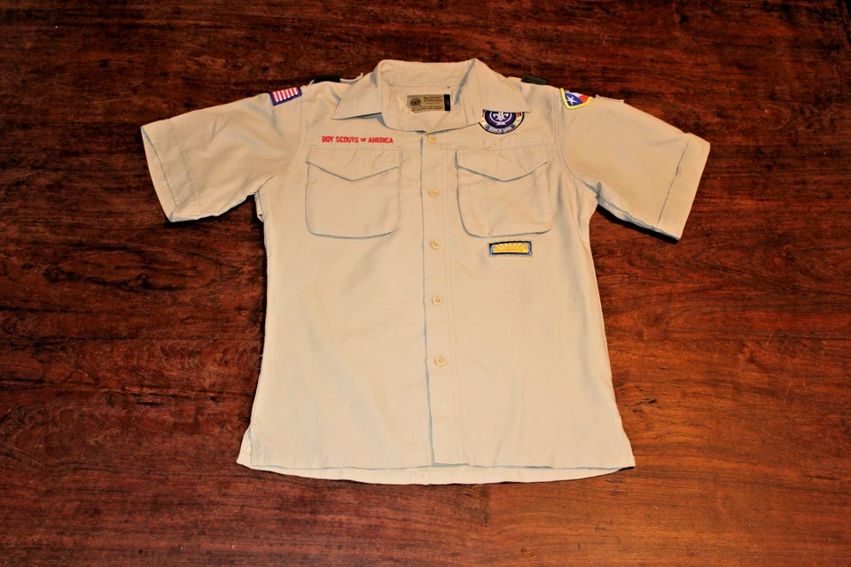 Camisa juvenil Boy Scouts of America BSA bronzeada média ventilada poli microfibra macia - Imagem 1 de 4