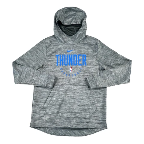 Nike OKC Oklahoma City Thunder Hoodie Mens Medium Dri Fit Center Swoosh Gray Cover