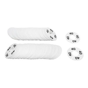 10 PCS WHITE  3-1/2" Round Plastic SIZE 40 Dividers Hangers Retail Clothing Rack - Picture 1 of 2