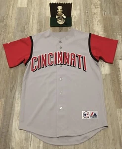 Cincinnati Reds Majestic Baseball Jersey Mens M Gray Red Short Sleeve. - Picture 1 of 7