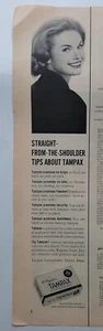 Tampax 1963 tampones rectos desde el hombro anuncio vintage - Imagen 1 de 1