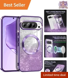 Slim TPU Bumper Case Deep Purple Shockproof Glitter Full Protection for Pixel... - Picture 1 of 9