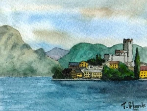 ACQUERELLO ORIGINALE - Malcesine sul Lago di Garda. - Foto 1 di 1
