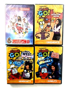 Lot of 3 CBN Superbook Gizmo Go DVD + 1 Express Christian Kids Show New Sealed - Picture 1 of 2