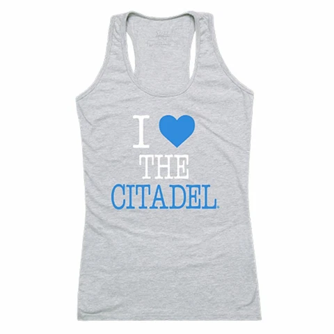 The Citadel Bulldogs Womens Love Tank Top Tee T-Shirt Heather Grey Cover