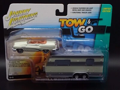 2025 JOHNNY LIGHTNING TOW & GO 1953 BUICK SUPER WITH CAMPING TRAILER REL 2 #2 - Image 1 of 4