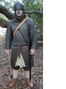 Riveted Chainmail Armor Shirt Mild Steel Fine Quality Chain mail Hauberk LARP - Picture 1 of 8