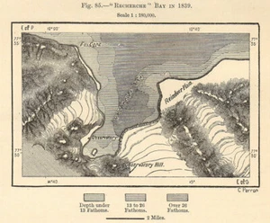 Recherche Bay 1839. Recherchefjorde Bellsund Spitsbergen Norway. Sketch map 1885 - Picture 1 of 1