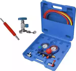 Kit de medidor de colector de refrigerante acondicionador de aire acondicionado automotriz conjunto de herramientas de reparación de automóviles - Imagen 1 de 5