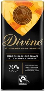 Divine FT Dark Ginger & Orange Chocolate 90g x15 | FREE DELIVERY - Picture 1 of 1