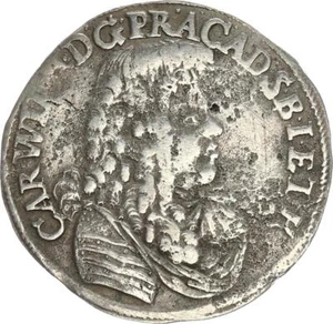Anhalt-Zerbst Carl Wilhelm 2/3 talleri 1676 CP argento ss/ss+ - Foto 1 di 3