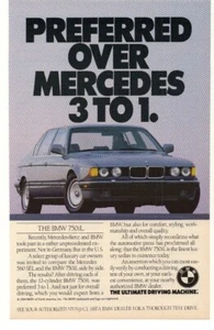 1989 BMW 750iL Advertisement - Picture 1 of 1