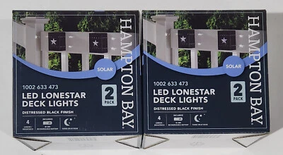 Hampton Bay LED Outdoor Solar Deck Light in Black (lot of 2 - 2 pks) 43058 - Image 1 of 3
