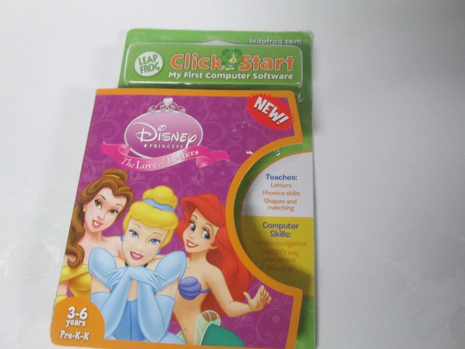 LEAP FROG CLICKSTART DISNEY PRINCESS LOVE OF LETTERS  COMPUTER SOFTWARE GAME NEW - Image 1 of 3