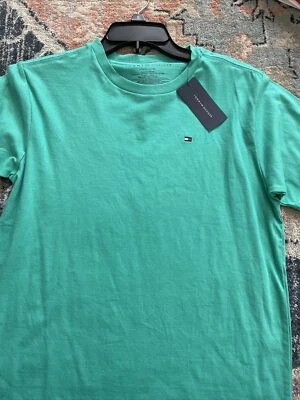 Tommy Hilfiger Boy's Solid T-Shirt Crewneck Short Sleeve Peacock Green L (16/18) - Image 1 of 4