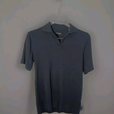 Kenneth Cole New York Mens Navy Blue V-Neck Short  Sleeve Shirt Size Medium  - Image 1 of 4