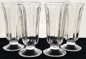 Libbey Glass 4 Clear Paneled Footed Parfait Sundae Glasses - Picture 1 of 8