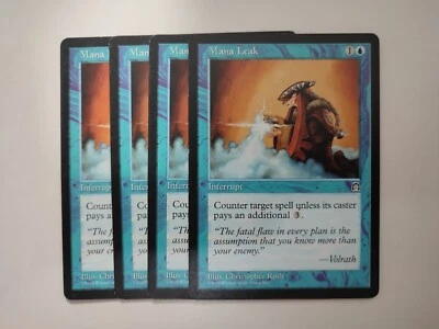 MTG 4X STRONGHOLD MANA LEAK NM MAGIC THE GATHERING INSTANT BLUE COMMON COUNTER - Image 1 of 4