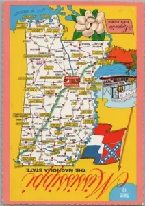 Grüße Von Mississippi State Karte Kontinental Postkarte 1983 - Picture 1 of 2