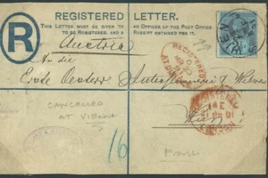 GB SCOTLAND Dundee Registered Austria *WIEN* CDS on 2½d Cover Front 1891 O175b - Picture 1 of 5