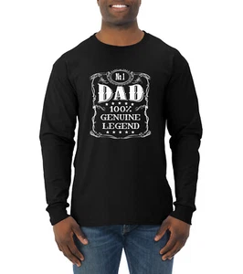 No one Dad Genuine Legend Fathers Day Men Long Sleeve Tshirt - Picture 1 of 11