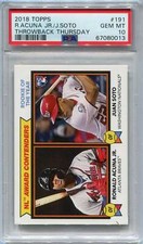 2018 Topps Throwback Thursday 191 Ronald Acuna Juan Soto Rookie PSA 10 GEM 0013