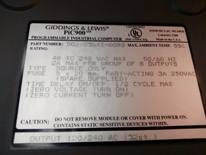 Giddings & Lewis Industrial PiC900 502-03641-00R0 Output Module 48 to 240V 32pt  - Picture 1 of 9