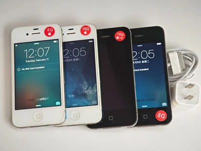 📱 Apple iPhone 4 4s 8/16/32/64GB (Unlocked) IOS Grade A used phone lot 📱 - Image 1 of 4
