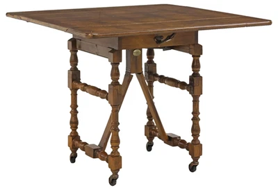 BAKER FURNITURE WILLIAM & MARY STYLE OAK METAMORPHIC RAISING COFFEE TABLE - Image 1 of 4