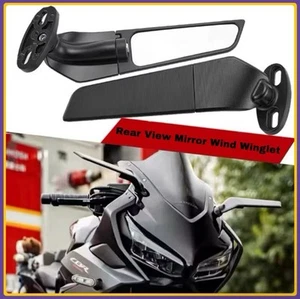 SIDE MIRROR FAIRING WINGLET BLACK, FOR HONDA CBR, KAWASAKI, YAMAHA, SUZUKI - Picture 1 of 8