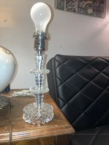 Leviton UL 60w Crystal & Brass 10.5” Vintage Table Lamps X 3 All Work No Shades - Picture 1 of 9