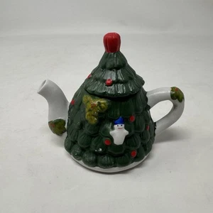 Tetera Árbol de Navidad "Colección Vacacional" de World Bazaar, Cerámica 3.5” Alto - Imagen 1 de 6