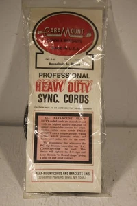 PARAMOUNT 1-5C - HOUSEHOLD to Bipost 65 Foot Long Coiled FLASH SYNC CORD - Picture 1 of 5