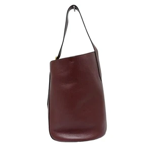 Auth J&MDavidson Quiver Bucket Bag LQVB-0XX-G-SCXX Bordeaux Leather Shoulder Bag - Picture 1 of 8