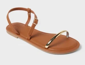 Universal Thread Damen Mildred Ornament Knöchelriemen Sandalen hellbraun 8,5 - Bild 1 von 7