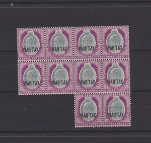 p5688 MALTA 1918 NH( marks) 3d KEVII opt 'War Tax' block of 10. SG.93. Bends - Picture 1 of 2
