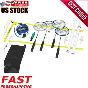 Premium Volleyball Badminton Net Set Lawn Games Outdoors Recreation Sturdy New - Picture 1 of 7