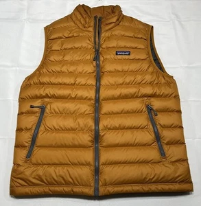 Patagonia Down Sweater Vest Mens Size Medium Orange 84622 Puffer Full Zip - Picture 1 of 10