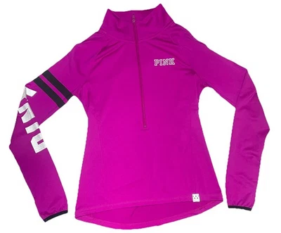 Victoria's Secret Women's Pink Pullover Sweatshirt 1/2 Zip Size Small - Image 1 of 4