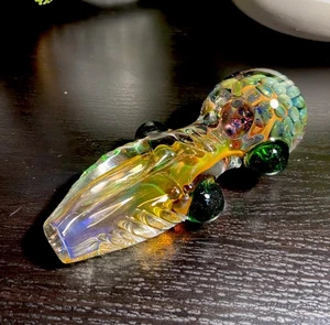 Gold And Silver Fumed Glass pipe Inside Out Color Pipe - Picture 1 of 6