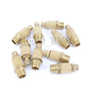 10pcs Sinter Bronze Pneumatic Muffler Silencer Air Flow Speed Control 1/4 Valve - Picture 1 of 4